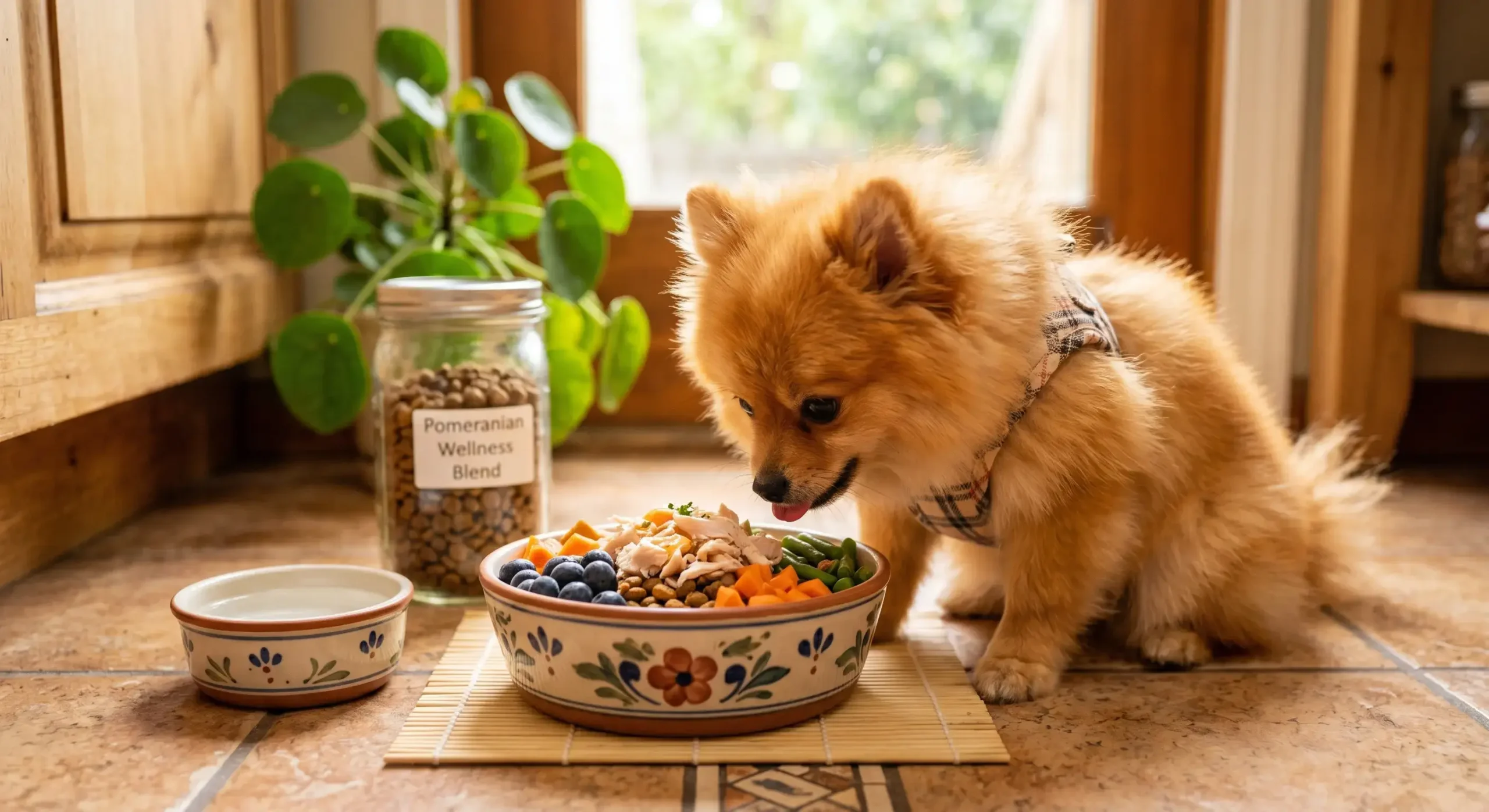 High-quality dog kibble food bowl for toy breed nutrition