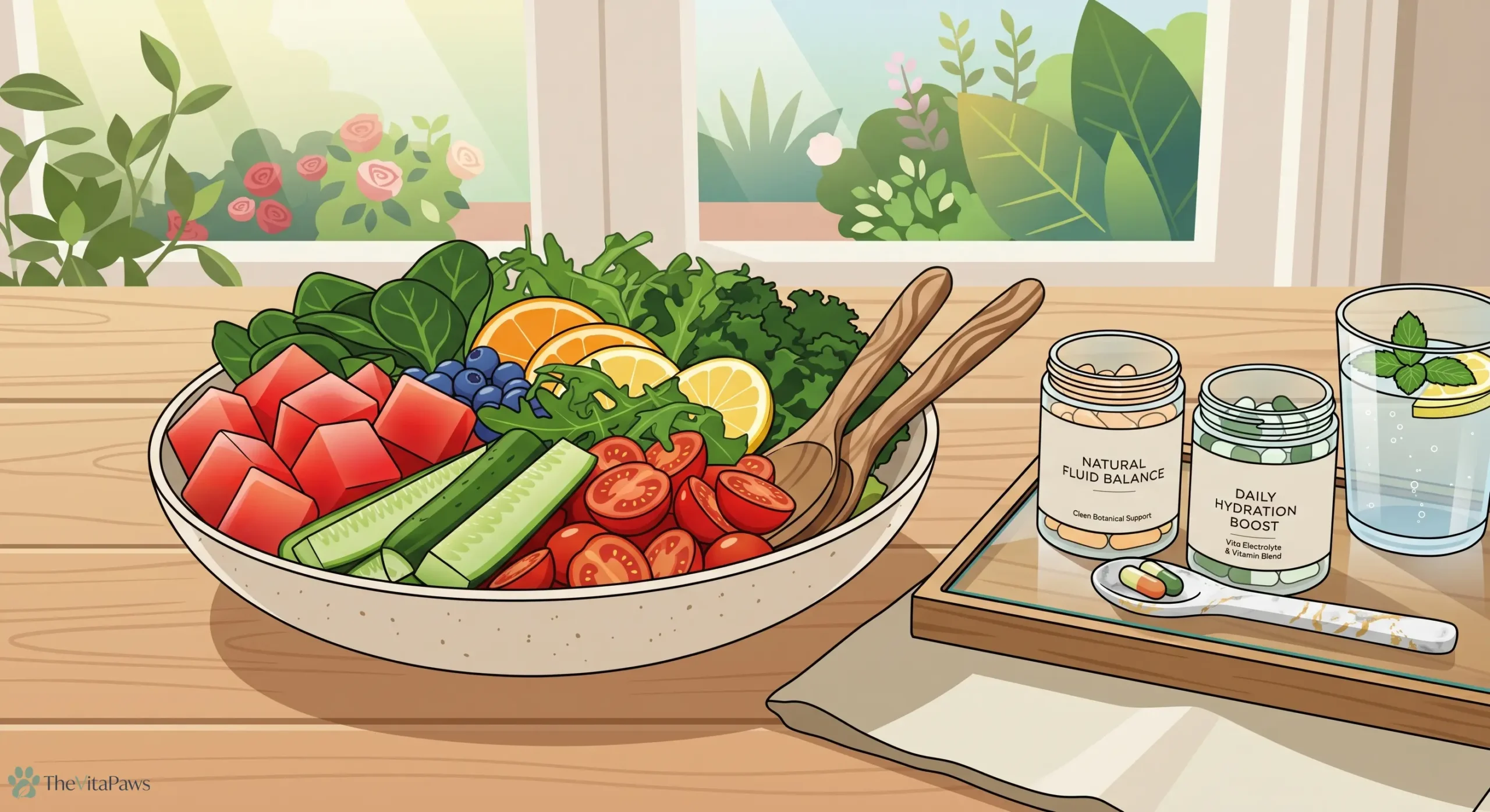 Nutritious raw food and healthy supplements prepared for an active dog
